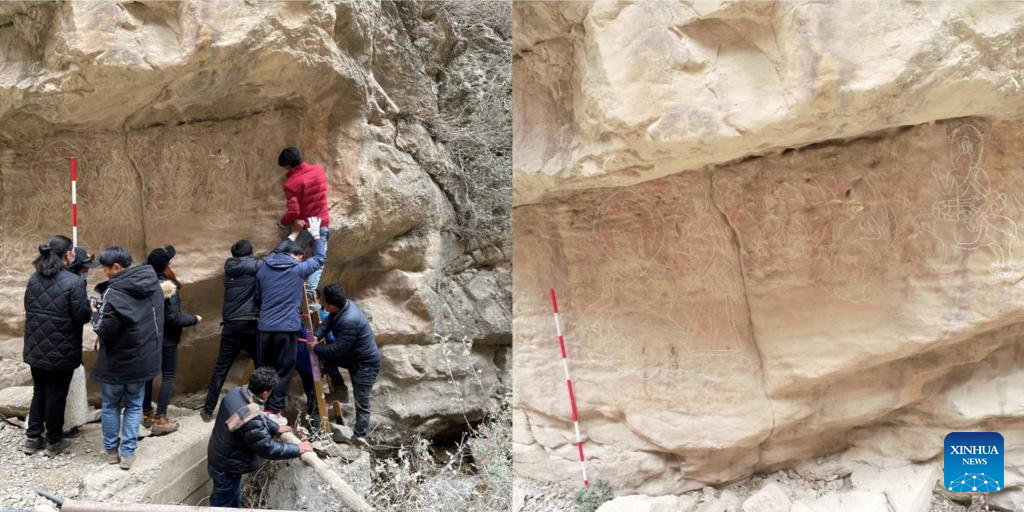 Patung-patung Buddha yang memiliki ciri khas Kerajaan Tubo Tibet (sekitar 618-842) ini ditemukan di tiga situs pahatan tebing di wilayah Markam di Kota Qamdo