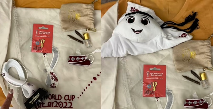 Boneka maskot Piala Dunia La&#039;eeb yang menggemaskan